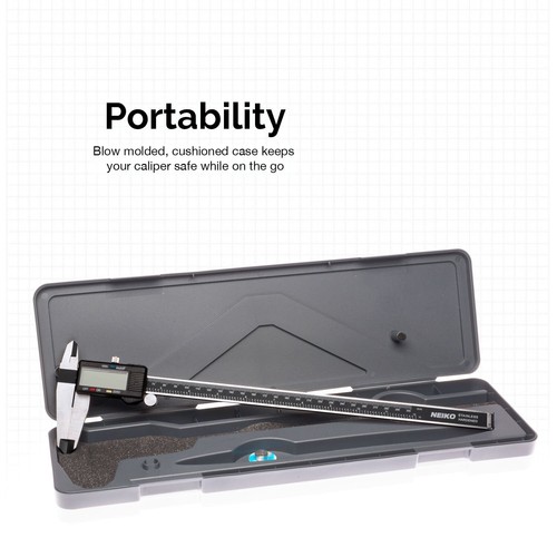 Stainless Steel 8" SAE / 200mm Large LCD Digital Caliper Measuring Tool w/ Case - Picture 5 of 5