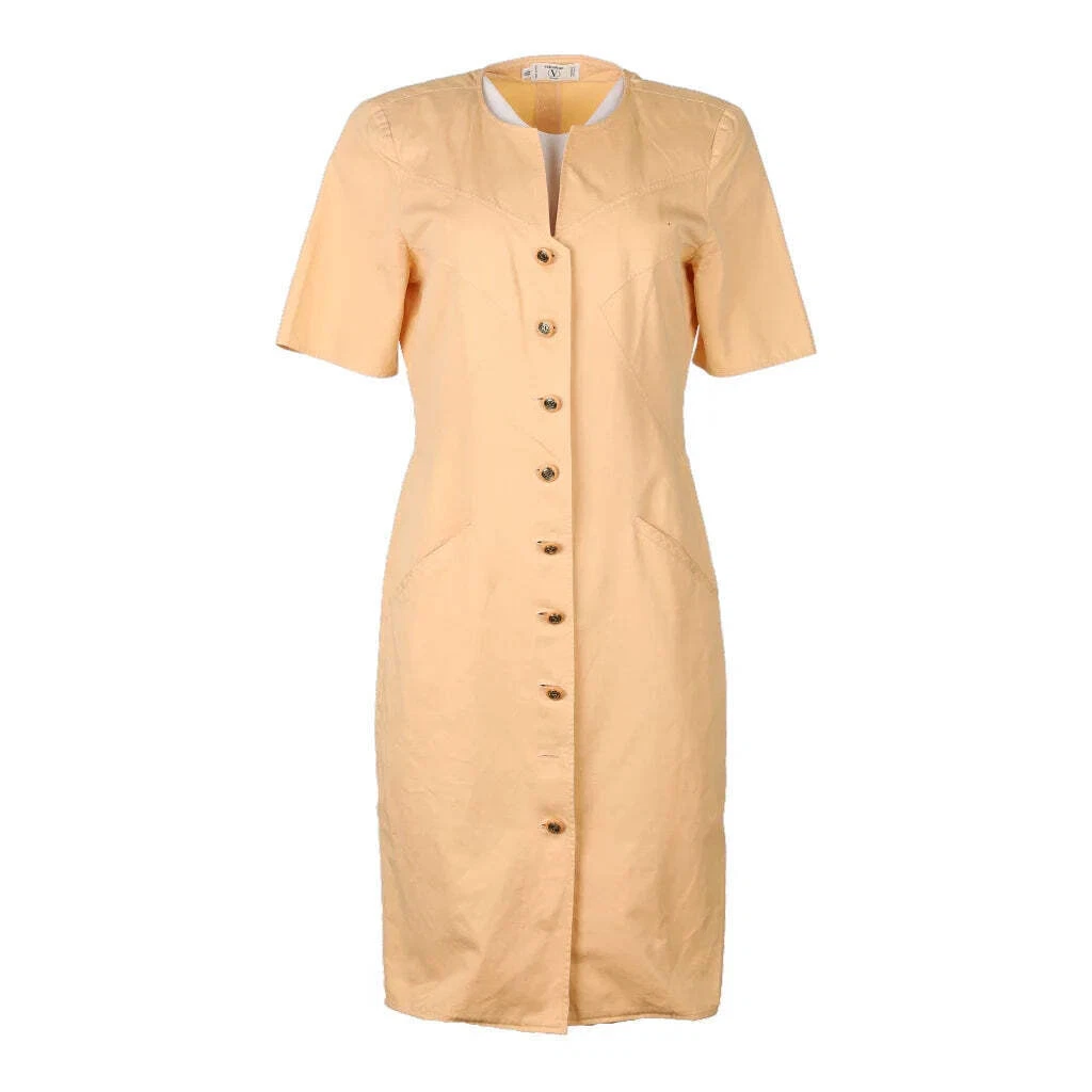 Miss V Valentino Midi Dress Small Yellow Cotton