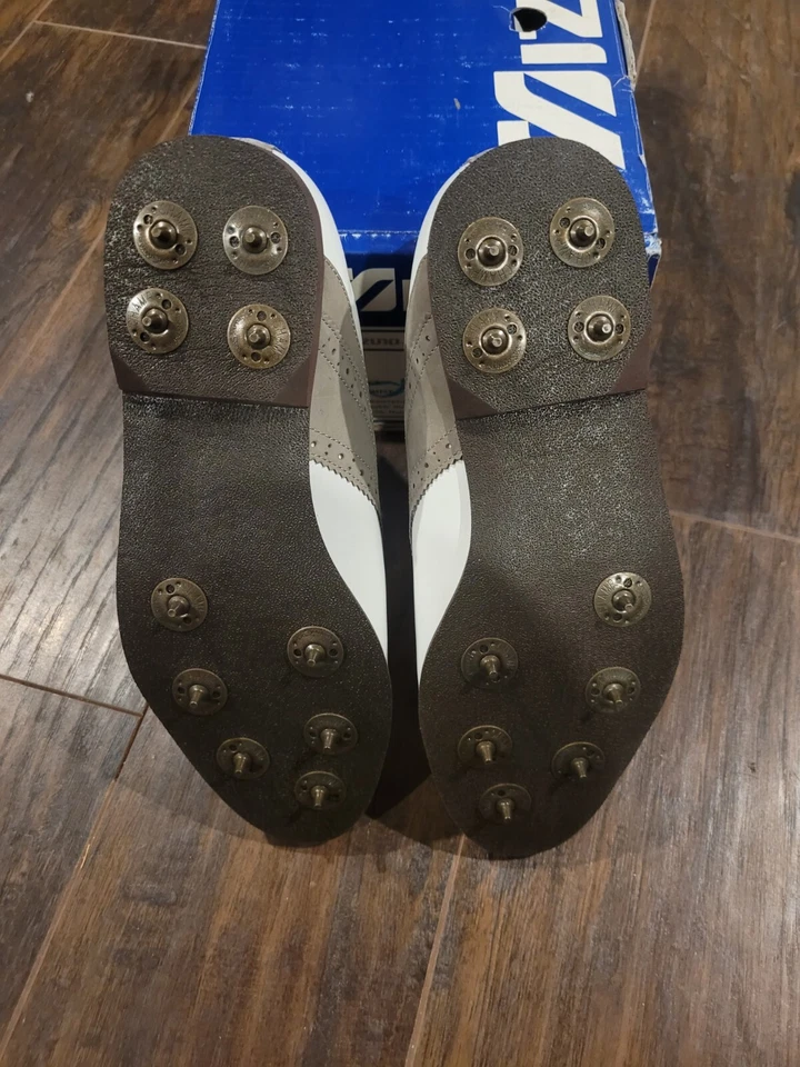 Zapatos de golf Mizuno MIZ vintage para mujer de moda color blanco/niebla talla 6,5 Foto 3 de 3