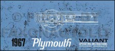 1967 Plymouth Valiant Owners Manual 67 Owner Guide Book Operating Instructions