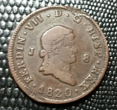 ESPAGNE 8 MARAVEDIS 1820 FERDINAND VII - Cuivre - Photo 1/2