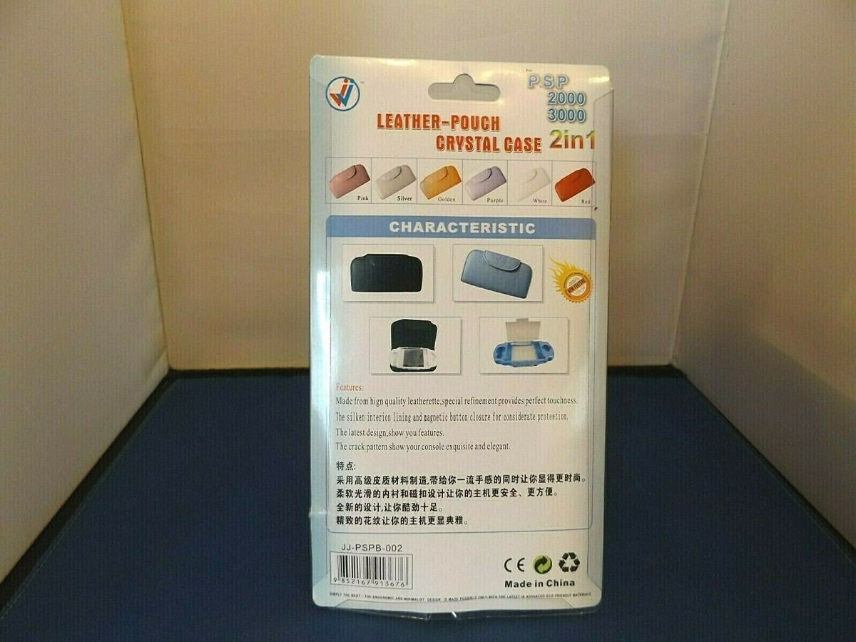 BLACK LEATHER POUCH & CRYSTAL CASE PSP 2000/3000 MODELS NEW | eBay