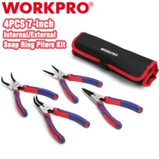 WORKPRO 4PCS Snap Ring Pliers Set 7" Heavy Duty Internal/External Circlip Pliers