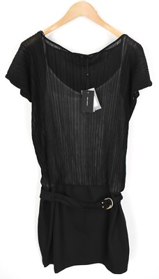 COP COPINE Smoothie Kleid Damen EU42 Schwarz Transparent Mini Gürtel