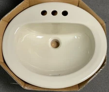 Drop-In Bathroom Sink in Bone color NEW