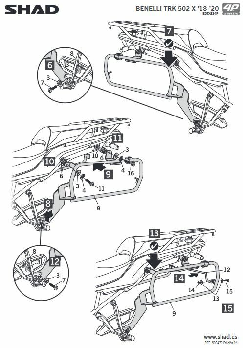 Fixations valises 4P System SHAD Benelli TRK 502X support latéral - 4