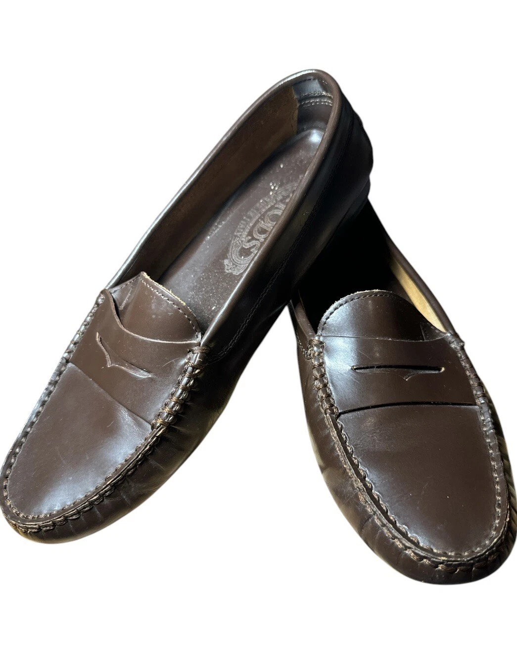 Mocassini da donna Tod’s scarpe da guida mocassino penny marrone in pelle taglia 8 5