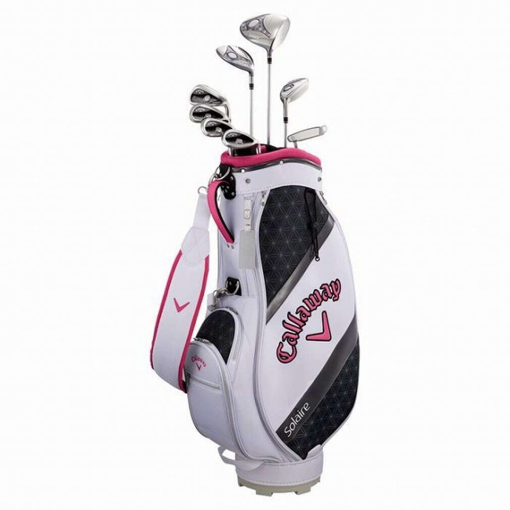 CALLAWAY SOLAIRE ladies' Pink Club Set with Caddy Bag 8pc CALLAWAY SOLAIRE ladies' Pink Club Set with Caddy Bag 8pc