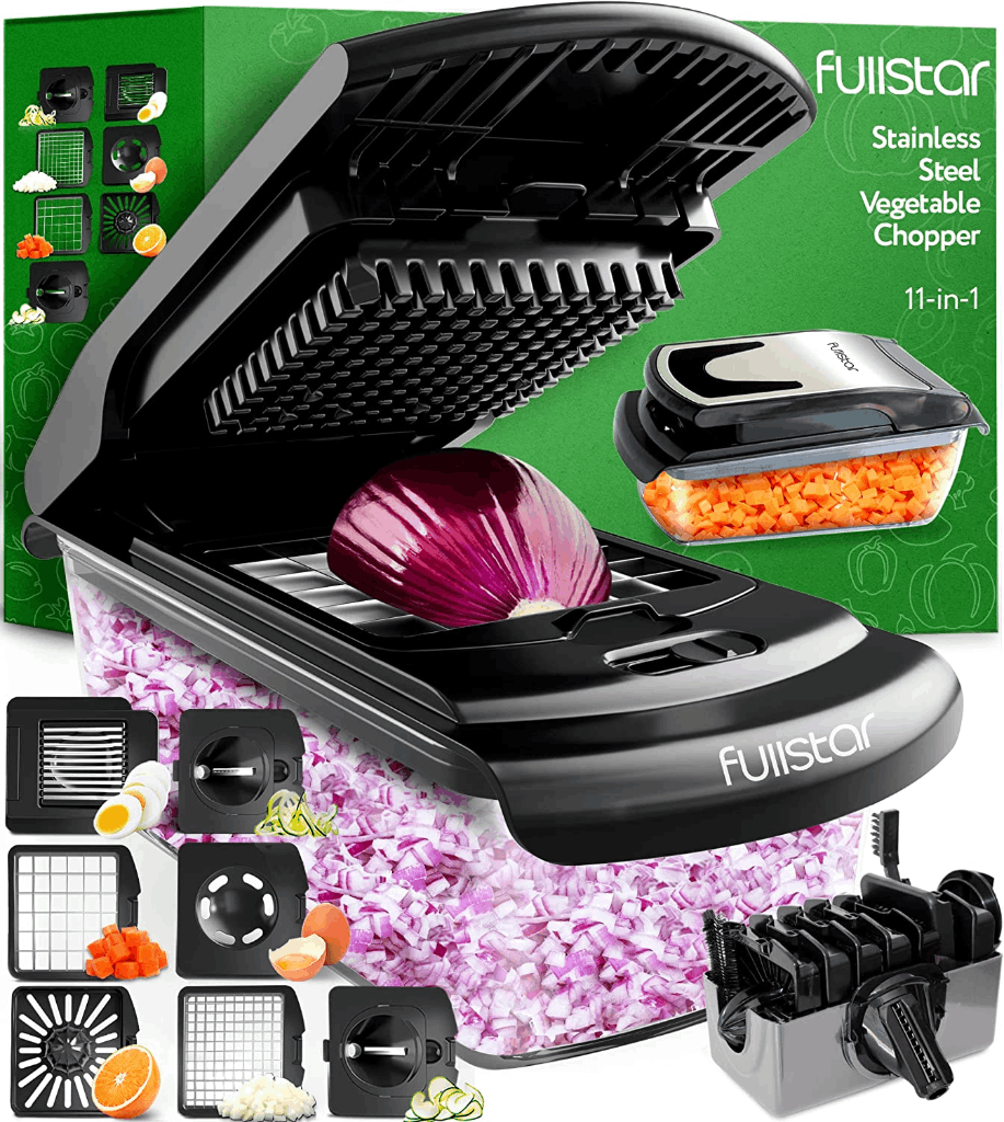 Fullstar Pro Vegetable Slicer,Onion Chopper w/Container Dicer Cutter Black