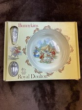 Vintage Bunnykins Royal Doulton Nursery Set Baby Plate and Spoon New In Box