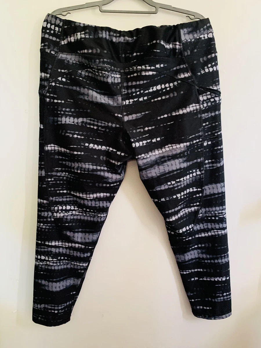 Avia Women Size 22/XXXL Black Tie-Dye Long Leggings Yoga Workout