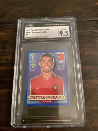 Panini 2022 FIFA World Cup Qatar Cristiano Ronaldo Blue Parallel RARE CGC 9.5