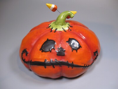 Blue Sky Ceramic Pumpkin Candy Corn