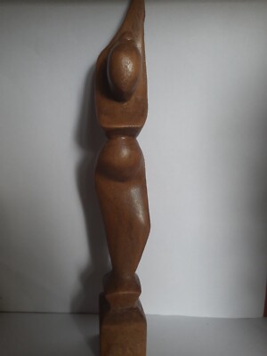 Handcarved Single Piece Wooden Carving Statue Sculpture Home Decor Figurine