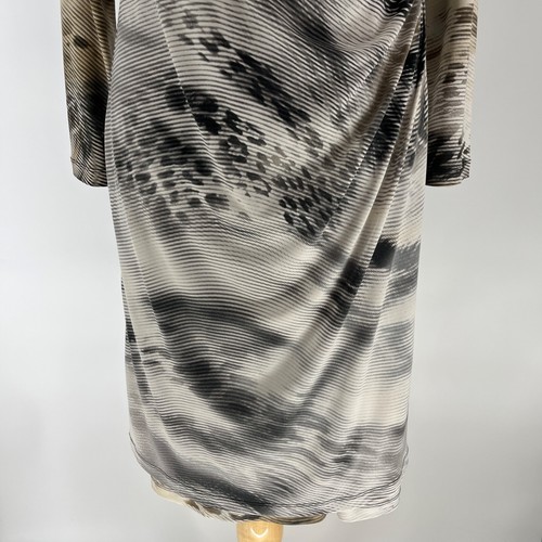 Philosophy Size 12 Faux Wrap Long Sleeve Stretchy Draped Dress Australian Made - Picture 3 of 14