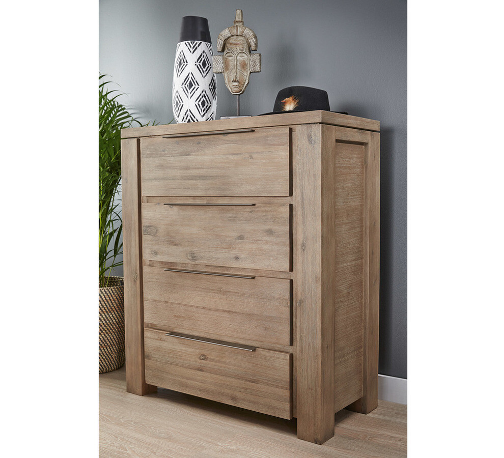 Toronto 4 Drawer Tallboy Dusk Brown By Fantastic Furniture For