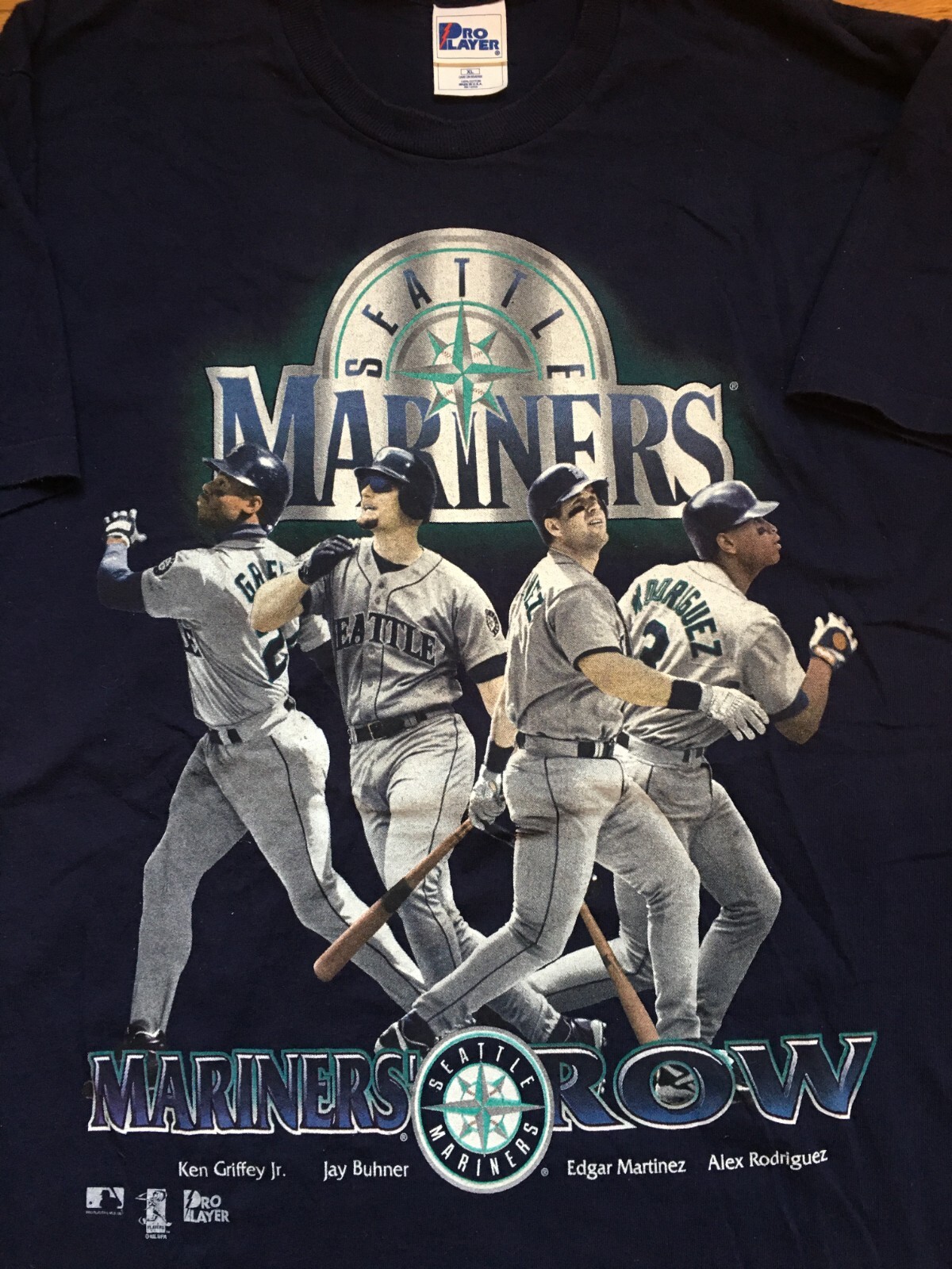 Camicia vintage Seattle Mariners fila giocatore professionale Griffey Edgar Arod Buhner anni 90 XL 2XL