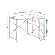 Corner Computer Desk Workstation Table with Shelf Home Office Laptop PC Study