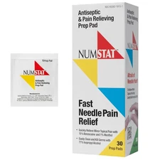 Antiseptic Numbing Wipes for Needle Pain Relief, 2-In-1 Formula with... 