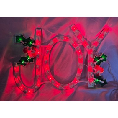 Vintage Enchanted Forest JOY Lighted Decoration 17'' Menards Works 43 Lights Box