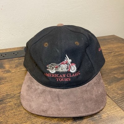 American Classic Tours VTG Motorcycle Hat Suede Brim Jackson Hole WY Telluride
