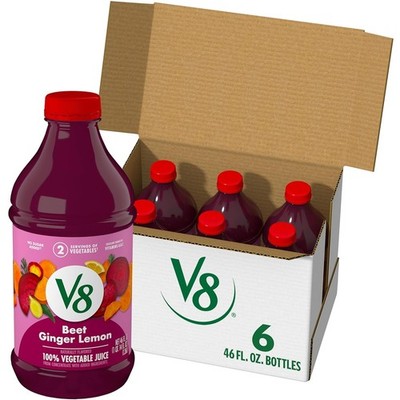 V8 Beet Ginger Lemon 100% Vegetable Juice, Naturally Flavored From Concentrate