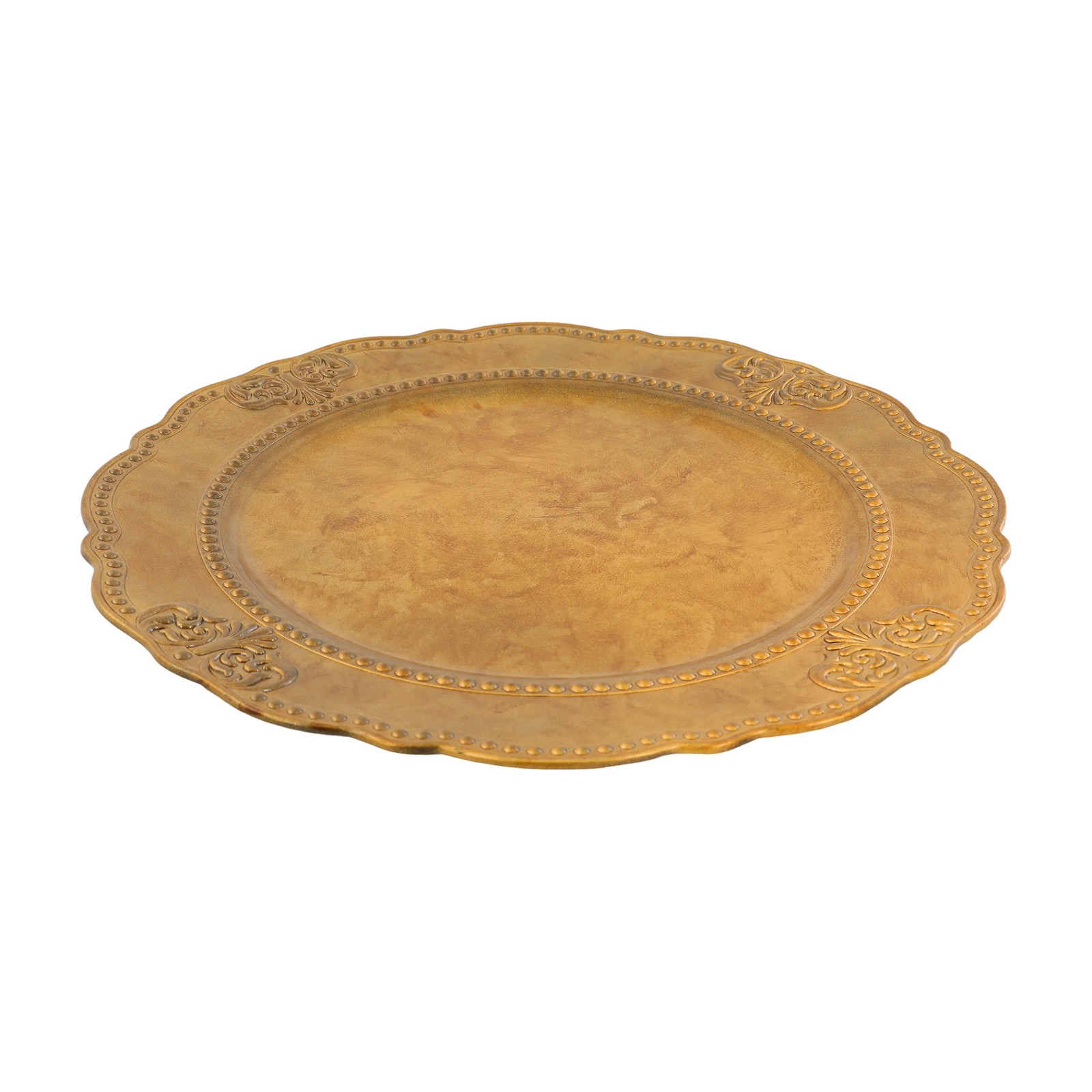 100 Pcs Antique Charger Plates Decorative Chargers for Table Dinner Kitchen Gold