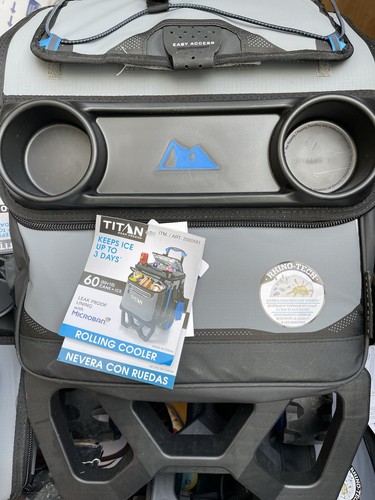 Titan 60 Dosen Rollkühler mit All Terrain Cart 22,5 Liter 3 Tage Eiskühltasche