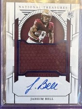 Jaheim Bell 2024 National Treasures Collegiate Rookie Patch Auto #45/49