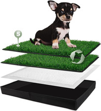 Dog Grass Pad with Foldable Dog Litter Box, Small Liner Base 23   15   for Balco
