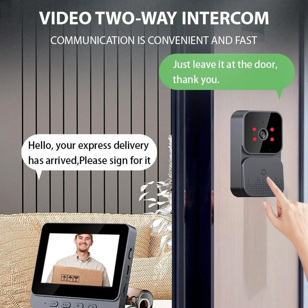 Smart Video Doorbell Phone Security Camera Door Bell Ring Intercom WiFi Wireless