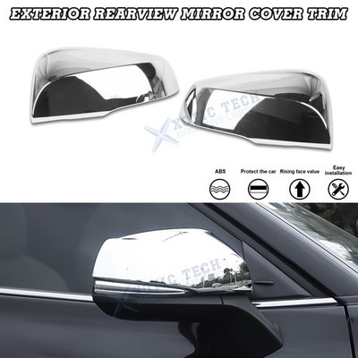Gloss Chrome Silver Door Rear View Mirror Cover For Toyota Highlander RAV4 2020+