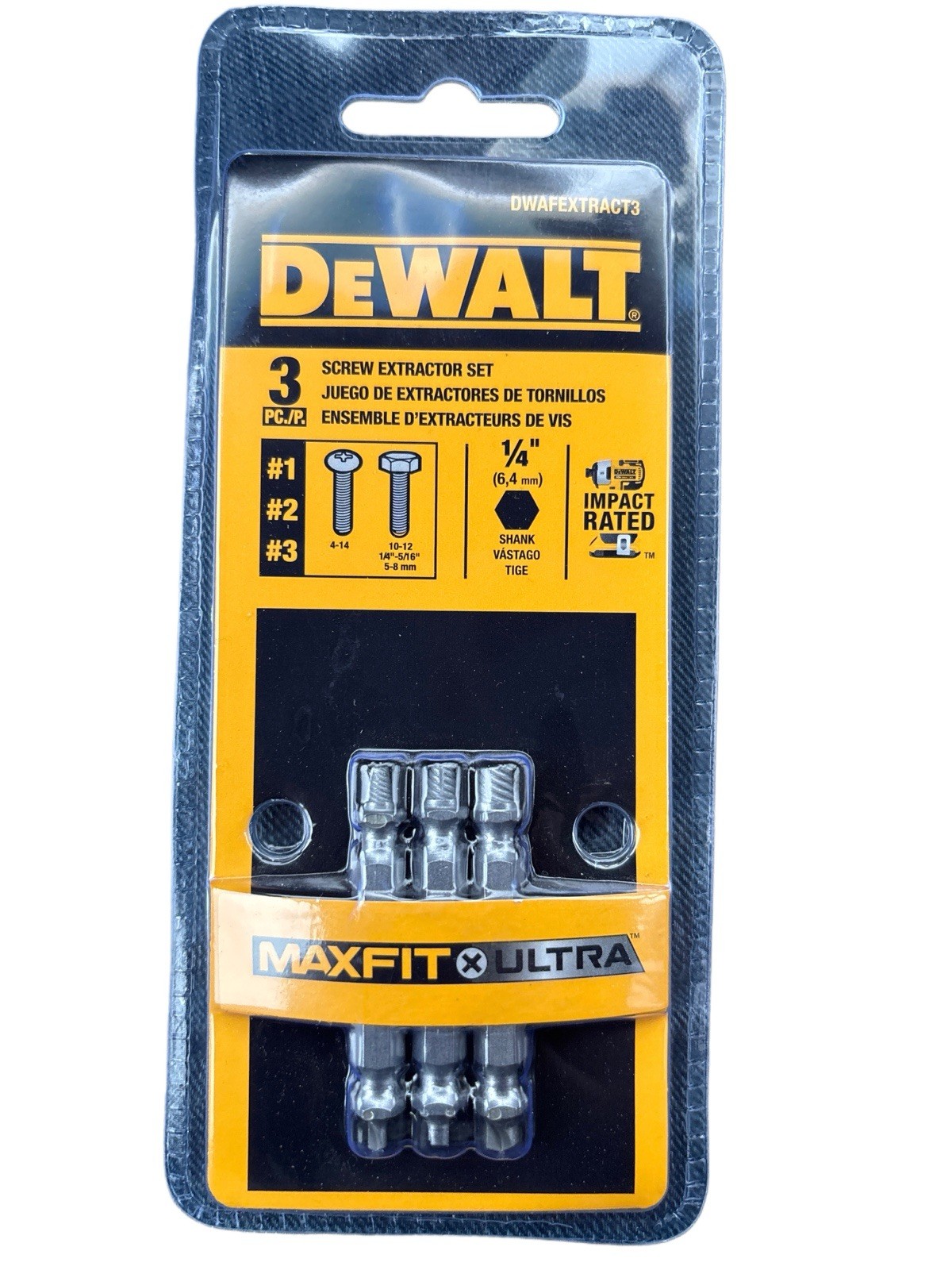 DEWALT 3-Piece MAXFIT ULTRA Impact Rated Screw Extractor Set