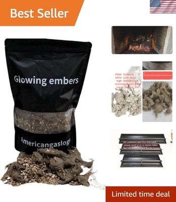 Natural Gas Compatible Glowing Ember Bag - 7 oz for Realistic Fire Effects