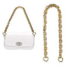 24" Acrylic Purse Chain Handbag Strap with Buckle, Light Gold, 0.7" Width