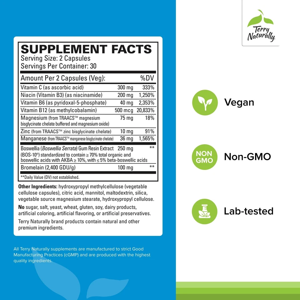 Suplemento vegano para la salud articular soporte ligamento tendón 60 cápsulas no transgénico Foto 2 de 4
