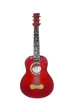 Beautiful Shiney Bright Red 6 String Guitar Christmas Ornament 4" CL52