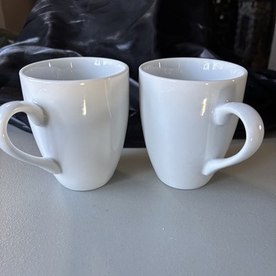 Pier 1 Set Of 2 Luminous White Mug Porcelain Coffee Mug Cup Latte Discontinued