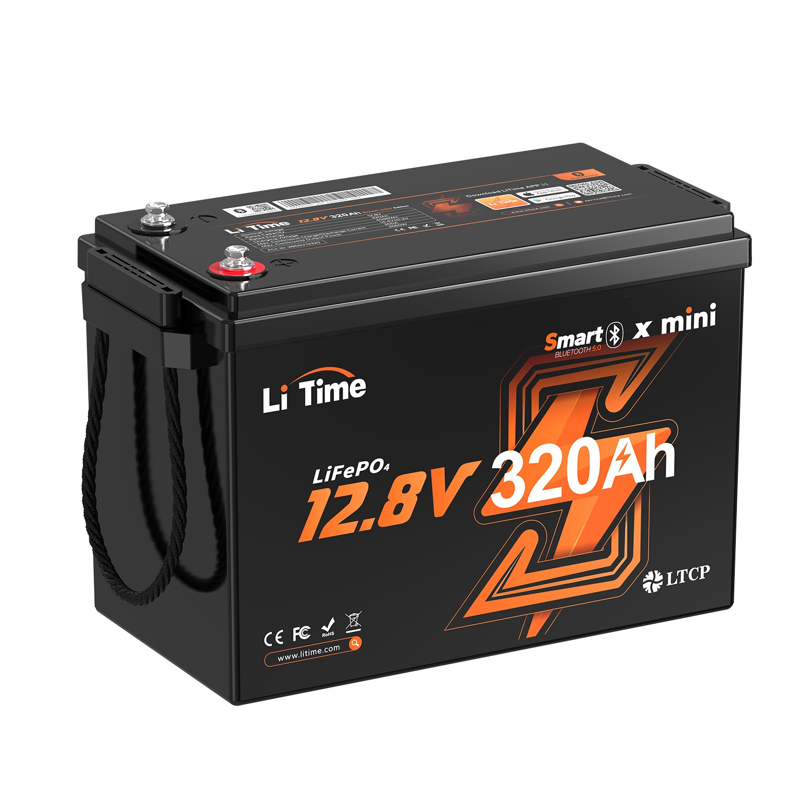 LiTime 12V 320Ah mini Bluetooth Lithium Battery Deep Cycle For RV -Refurbished