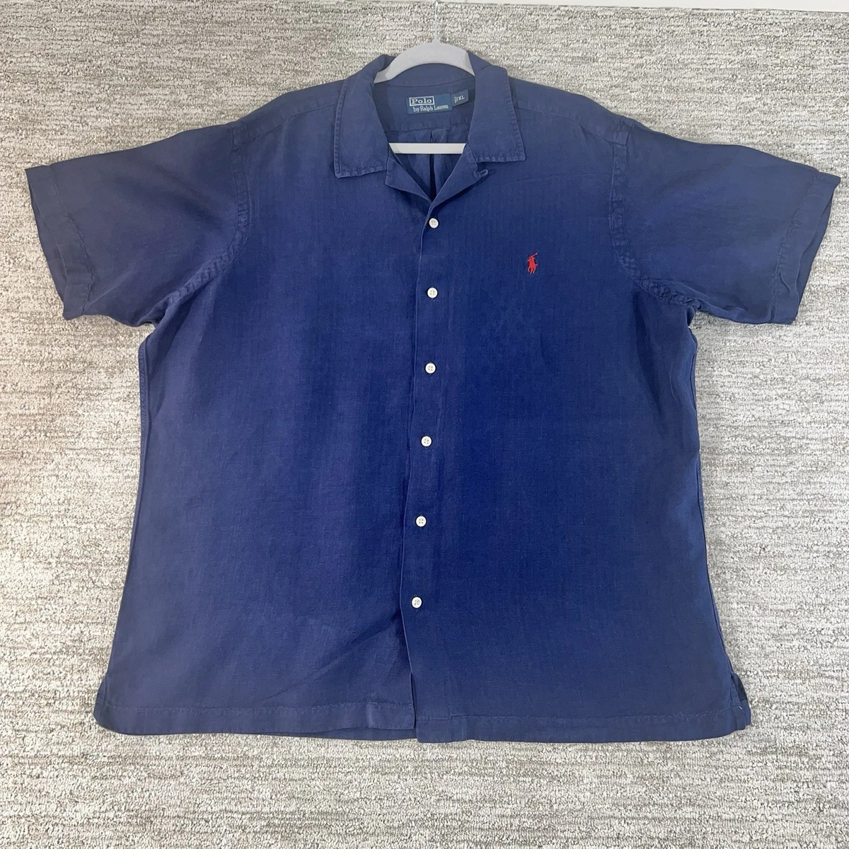 Polo Ralph Lauren Silk Short Sleeve Button-Up Casual Button-Down