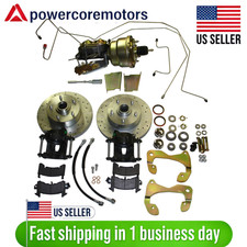 For 1959 - 1964 Chevrolet Front Power Disc Brake Conversion Kit Drilled Rotors