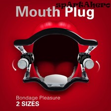 BDSM Stainless Steel Adjustable Mouth Plug Restraint Blowjob Gag Mouth Bondage