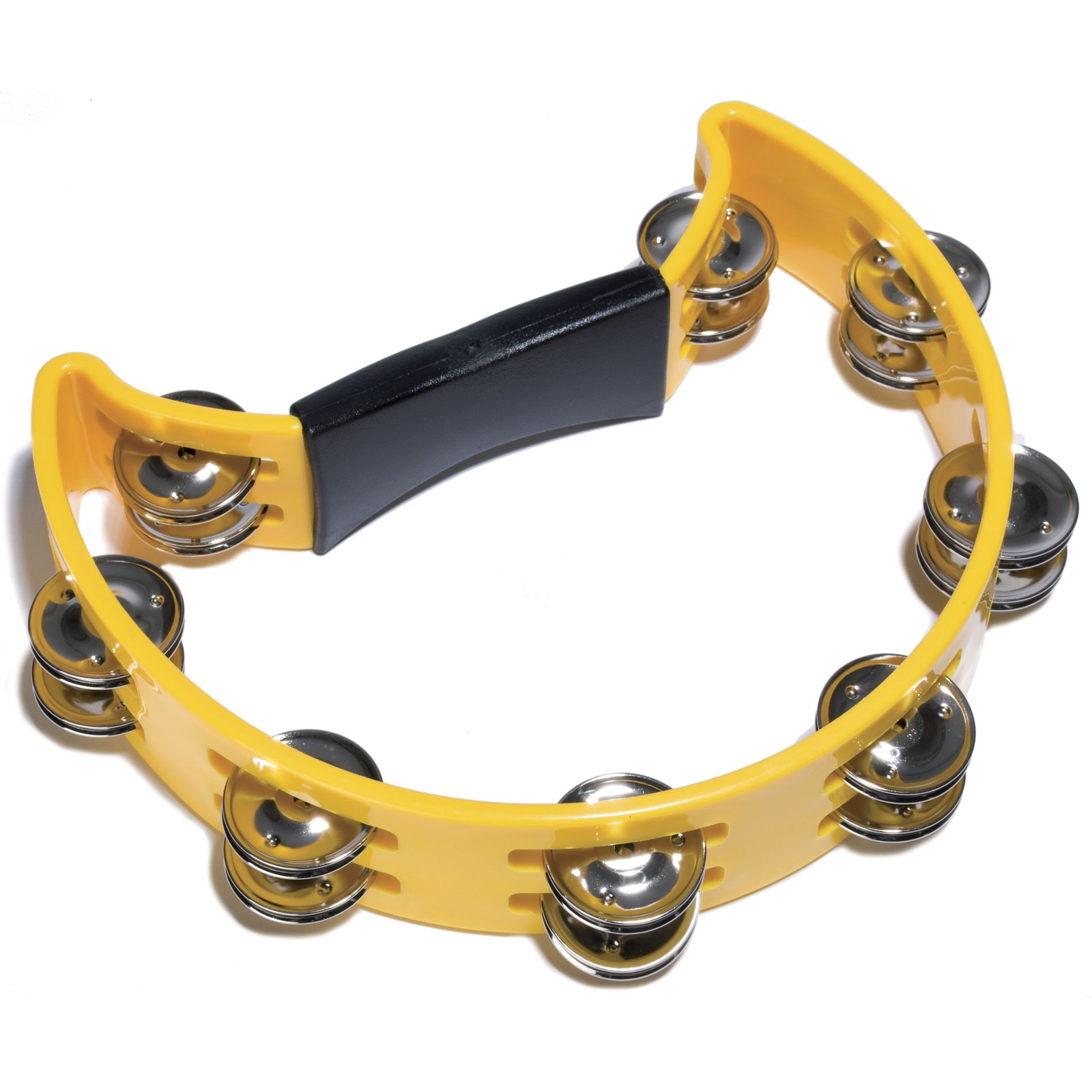 Fame Hand Tambourine Gelb Doppelreihig Stahl-Schellen Halbmond Kunststoff Sound 2590₽