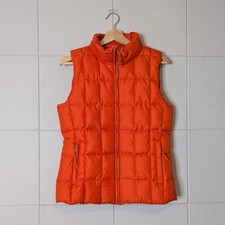 Vintage Y2K Gap 2003 Orange Quilted Down Puffer Vest Zip Front Size S