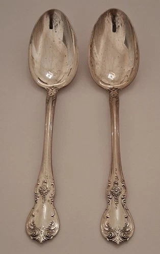 2 Old Master By Towle Sterling Silver Dinner Place Spoons 6 1/2"  Oval