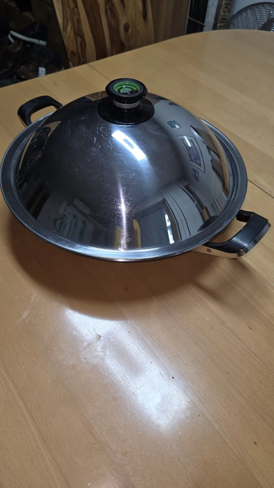 AMC WOK-PFANNE MIT DECKEL 7,5 LITER, 40cmDURCHMESSER, HÖHE 10cm