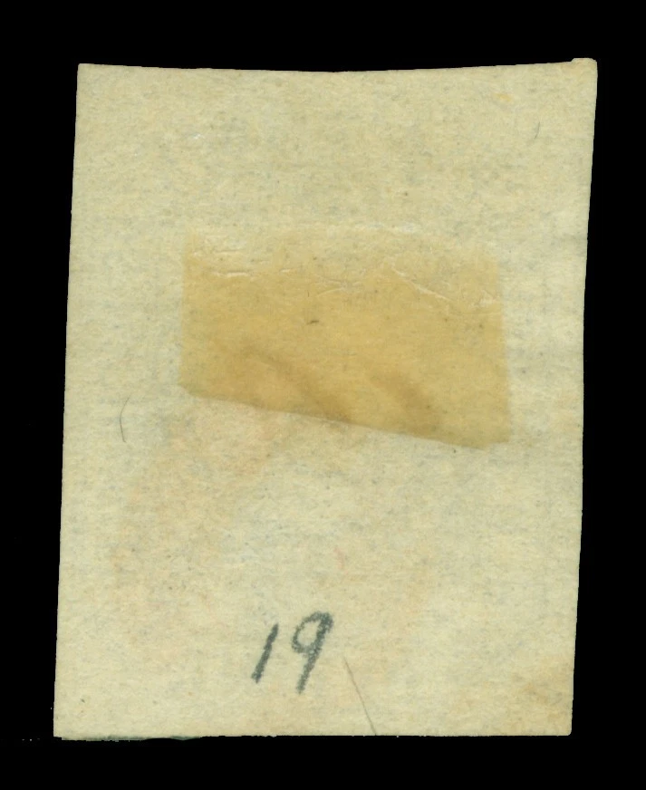 COLOMBIA 1862 Coat of Arms  10c gray blue  Scott # 20  used - red zero - VF+ - Image 2 of 2