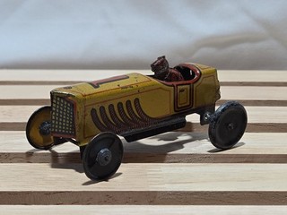 German Antique Tin Penny Toy Race Car With Driver 1915 1920