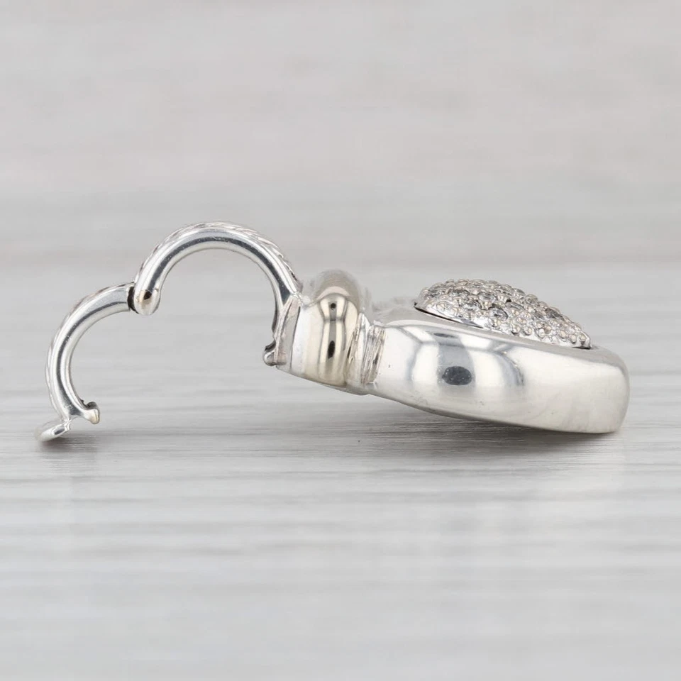 Кулон в виде сердца с кластером бриллиантов Yurman 0,23 карата чистое серебро 18 карат золото усилитель - Изображение 4 из 4