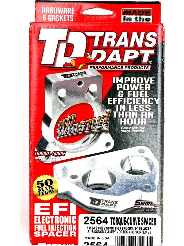 Trans-Dapt Throttle Body Spacer Torque-Curve 1 in Thick Gasket / Hardwar (2564) - Image 2 of 4